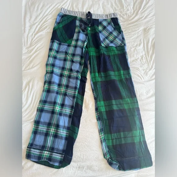 aerie soft flannel pajama bottoms, size: large regular, color: multi, worn once - Picture 2 of 4